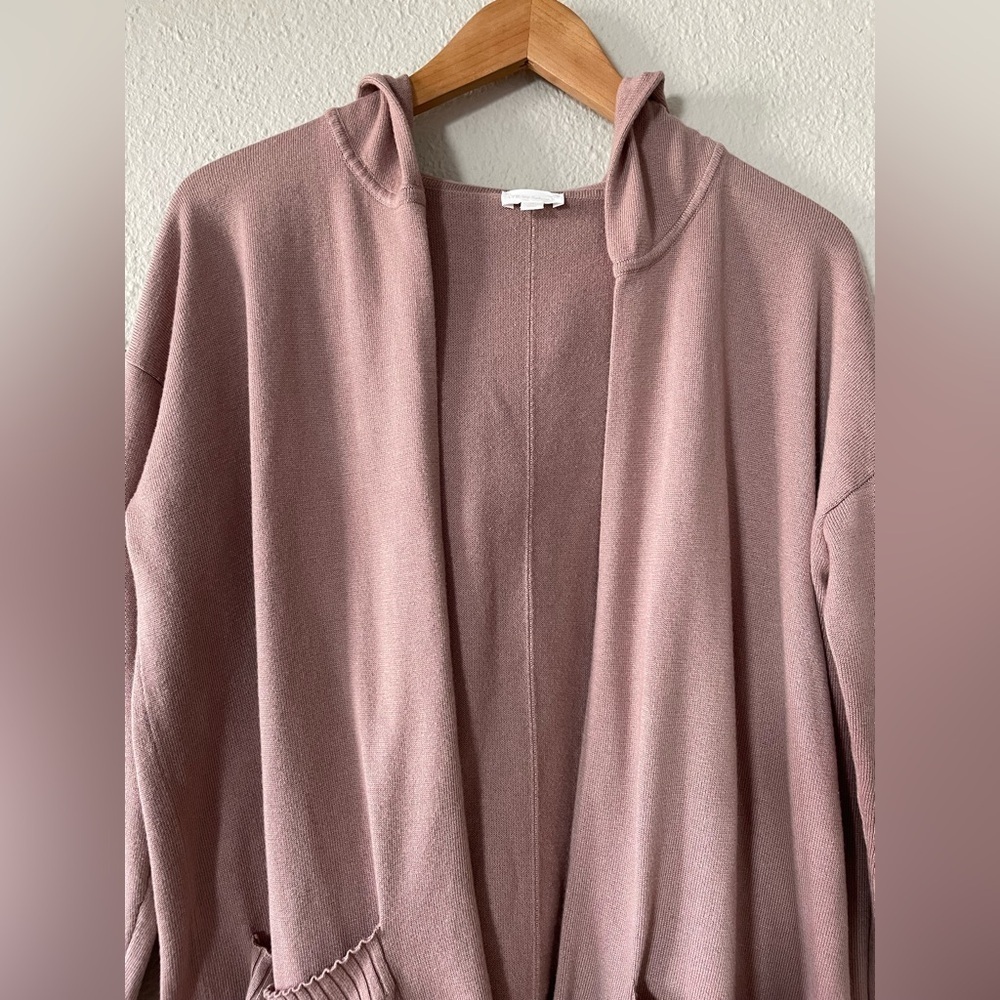 LYR by Splendid Open Front Knit Cardigan Women’s S Cashmere Blend Soft Hooded - Picture 2 of 11